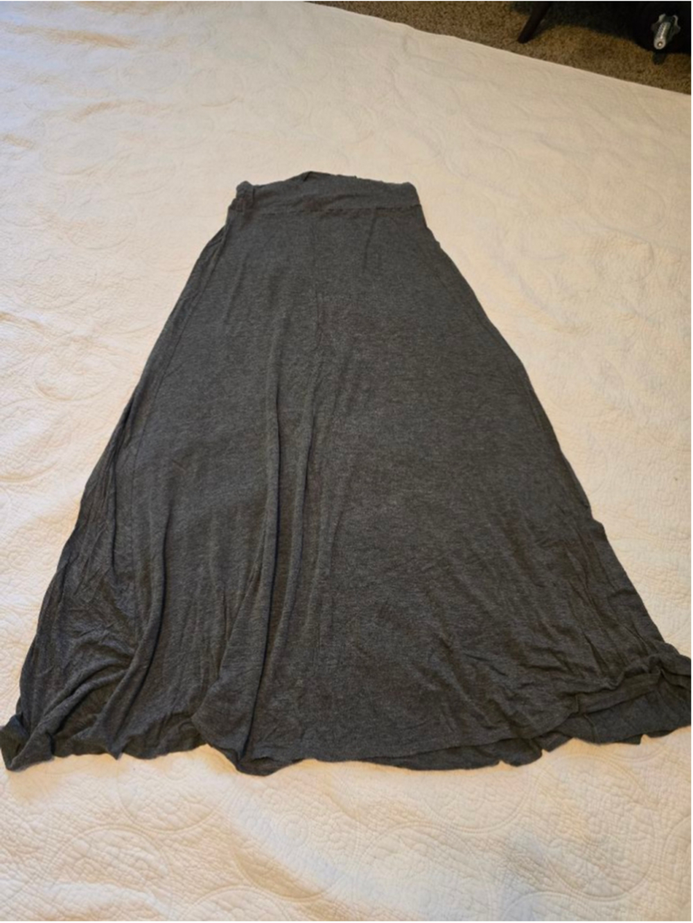 Women's Vintage 00's Lightweight Gray Maxi Skirt Juniors Minimalist Large
